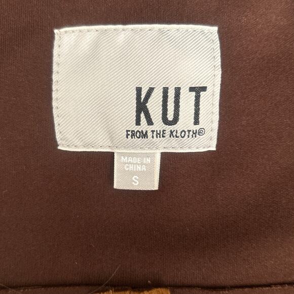 KUT FROM THE KLOTH Carina Faux Suede Drape Moto Jacket Brandy Brown S Boho - Picture 4 of 7